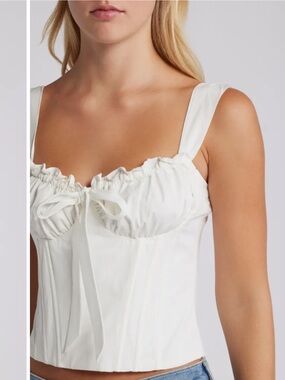 NWT, mistress rocks. White corset top with bow detail, coquette, corset, cotton